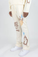 Rebel Minds 'Can't Be' Stacked Fleece Sweatpants (Cream) 152-417 - FRESH N FITTED