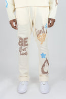 Rebel Minds 'Can't Be' Stacked Fleece Sweatpants (Cream) 152-417 - FRESH N FITTED