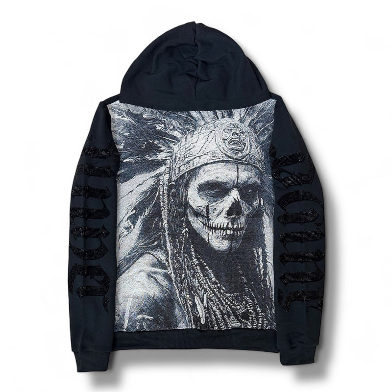 Black Pike 'Saint Skull' Tapestry Hoodie (Black) FB2554