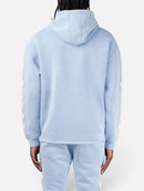 Copper Rivet Saint Patched Cropped Hoodie In Light Blue