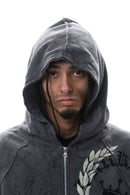 DARKAGES 'Loyalty' Zip Up Hoodie (Dk.Grey) DA7014-DGY - FRESH N FITTED