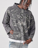 TAKER 'Blessed' Cropped Hoodie (Gray) T5256 - FRESH N FITTED