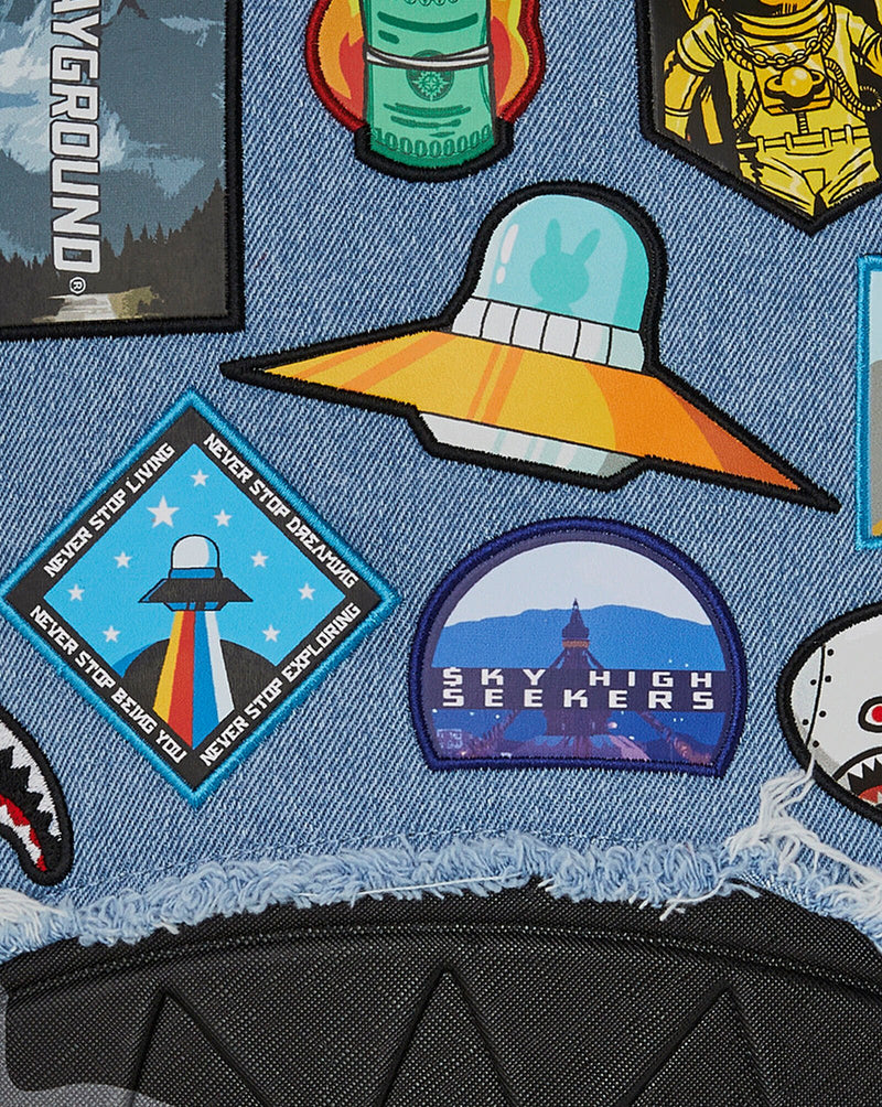 herschel backpack patches space SPRAYGROUND 'Denim Tear 3am Patches' Backpack (910B8302NSZ)