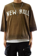 Kleep 'New Role' Premium Heavy Garment Cropped T-Shirt With Detachable Neckless (Brown) KT190S - FRESH N FITTED