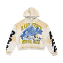 Rare Peace 'Never Mind' Oversized Rhinestone Cropped Hoodie (Ecru) RK5038 - FRESH N FITTED