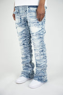 Roar Denim 'X Fray' Stacked Flare Denim (Lt.Blue) G52-641 - FRESH N FITTED