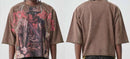TAKER 'No Risk No Reward' Cropped Terry T-Shirt W/ Rhinestones (Brown) T5211 - FRESH N FITTED