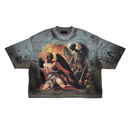 Rare Peace 'Save Our Souls' Oversized Rhinestone Cropped T-shirt (Olive) RT5063 - FRESH N FITTED