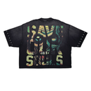 Rare Peace 'No Longer Human (Zombie)' Oversized Rhinestone Cropped T-shirt (Black) RT5059 - FRESH N FITTED