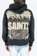 Rebel Denim Sinner black rhinestone cropped hoodie 652-365” back