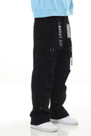 Stylo Black Buckled Baggy Cargo Denim (Black) – VTR-3 - FRESH N FITTED