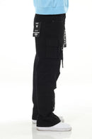 Stylo Black Buckled Baggy Cargo Denim (Black) – VTR-3 - FRESH N FITTED
