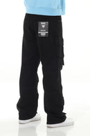 Stylo Black Buckled Baggy Cargo Denim (Black) – VTR-3 - FRESH N FITTED