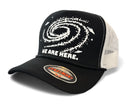 MUKA We Are Here trucker hat black white T5518A