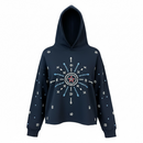 Focus Starburst Crystal Cropped Hoodie (Black) – 80772S - FRESH N FITTED