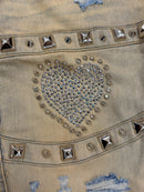 Focus 'Heart Breaker' Distressed Stacked Rhinestone Denim (Vintage) 2582C - FRESH N FITTED