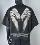 Inner Peace ‘Soul’ Oversized Cropped T-Shirt (Charcoal) - FRESH N FITTED