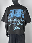 Inner Peace ‘Power’ Oversized Cropped T-Shirt (Charcoal) - FRESH N FITTED