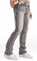Kind Red 'Carpenter Rhinestone' Stacked Pants (Grey) KD2213 - FRESH N FITTED