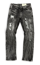 FWRD 'Eroded' Relaxed Straight Denim in Washed Black
