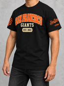 Black Pro Standard San Francisco Giants City Arch T-shirt featuring team logo and design on front.