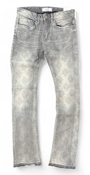 Liquid Crystal 'Diamond Crystal' Stacked Rhinestone Denim (Smoked Grey) JTF2317 - FRESH N FITTED