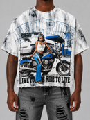 Men's BKYS ‘Hell Ride’ F-Terry Cropped T-Shirt in White
