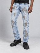 Men's FWRD White Crystal Templar Denim in Ice Blue