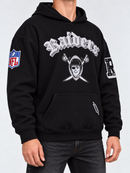 Black Las Vegas Raiders 'Best Of' drop shoulder hoodie by Pro Standard, featuring team logo and comfortable fit.