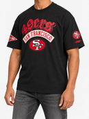 Black Pro Standard San Francisco 49ers 'Best Of' drop shoulder T-shirt with team logo and design on front.