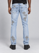 Men's FWRD White Crystal Templar Denim in Ice Blue