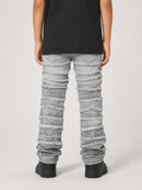 FWRD Kids Distressed Frayed Stacked Denim (Gray) – FW-330347K
