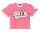 Rebel Minds 'Saint Chenille Ringer' T-Shirt in Pink
