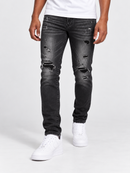 Waimea 'Padded Rips' slim fit Denim (Black Wash) M8727D