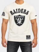 Pro Standard Las Vegas Raiders Rebel Athletics T-shirt in eggshell, featuring team logo and graphic design on the front.