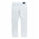 White distressed jeans on a white background. By Fresh N Fitted