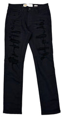 Waimea 'Flex' Distressed Skinny Denim in Jet Black