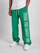 Protector and Maintainer 'FTMH' Flared Nylon Track Pants in Green
