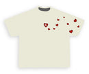 Red Letters "Love Letters" Slightly Oversized T-Shirt in Cream
