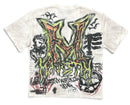 Majestik 'Please You' Garment Dyed Rhinestone T-Shirt in White