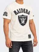 Pro Standard Las Vegas Raiders Rebel Athletics T-shirt in eggshell color, featuring team logo and athletic design.