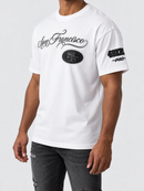 Pro Standard San Francisco 49ers blackout drop shoulder T-shirt in white with team logo and relaxed fit design.