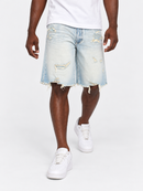 Smoke Rise denim shorts in Lotus Blue with a clean fit, featuring a stylish comport design and classic denim texture.