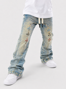 NOBLE Kids 'Outer Space' Premium Rhinestone Flared Denim in Vintage
