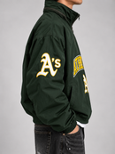 Pro Standard Oakland Athletics 'Pre Game' Zip Wind Jacket in Forest Green
