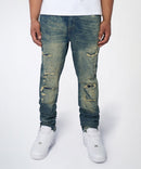Reason 'Blasted' Distressed Denim in Blue
