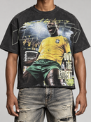 Men’s Rebel Denim 'Icon' Oversized French Terry T-shirt in Black