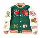 Rebel Minds Kids 'State Of Mind' Melton Varsity Jacket (H.Green) 852-B562 - FRESH N FITTED