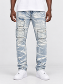 Evolution 'Combat Cargo' Slim Denim (Ice Blue) EV-320265