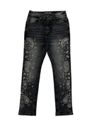 BLACK LIGHT Kids 'Applique' Slim Fit Denim in Black